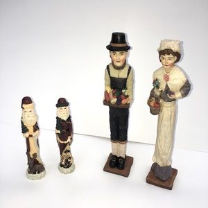 4 piece figurine Set thanksgiving & xmas set